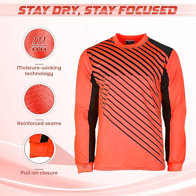 Vizari Arroyo Goalkeeper Jersey - Orange/Navy XL with Padded Long Sleeves