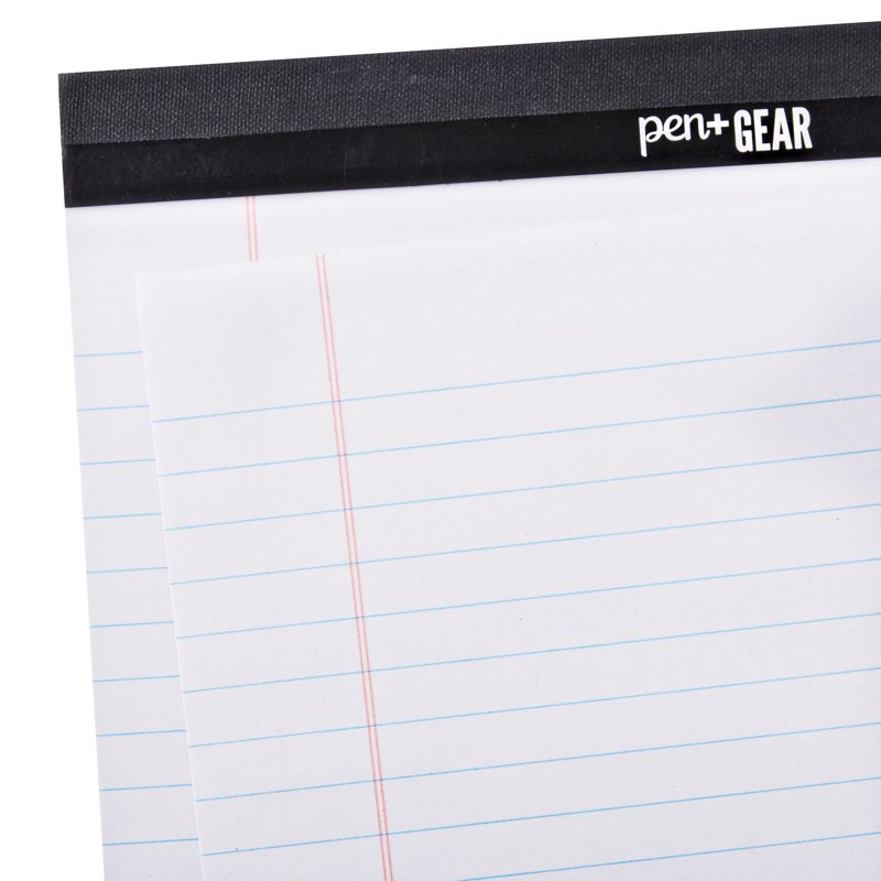 Legal Pads Wide Ruled 8.5x11 Inches - 50 Sheets, Pack of 12 Office Stationery
