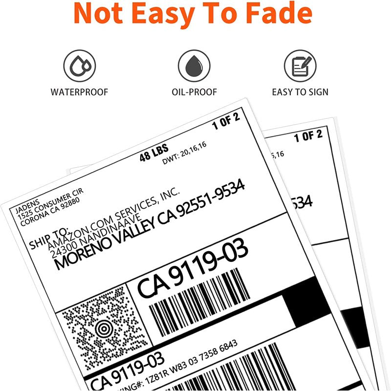 4x6 Inch Thermal Shipping Labels - Self-Adhesive, Waterproof, 350 Labels/Roll