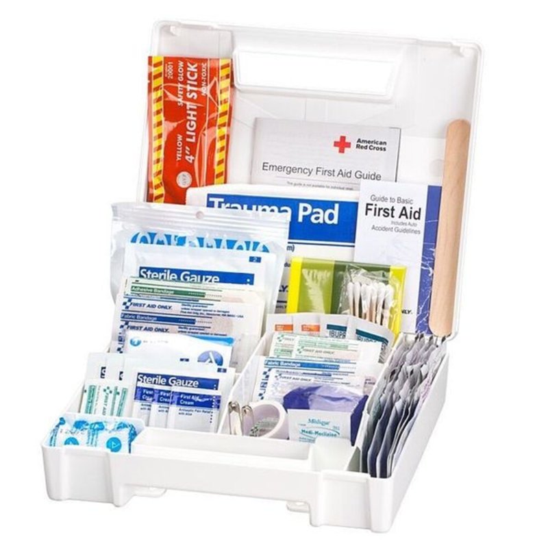 10-Person Plastic Bulk First Aid Kit with 138 Components for Emergency Use