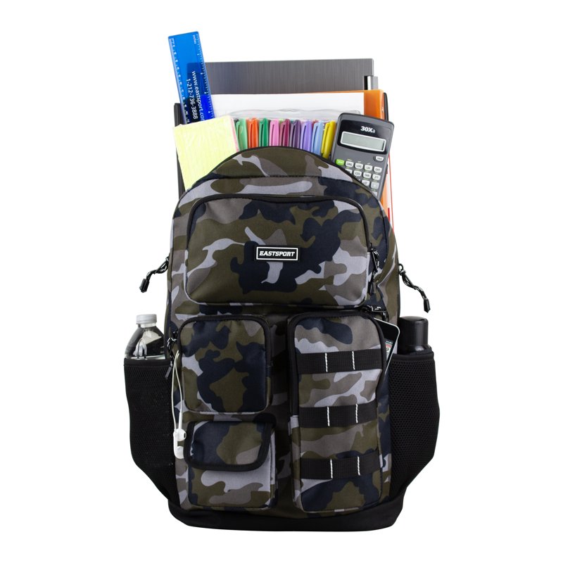 Unisex Army Camo Backpack with Padded Laptop Sleeve & Multiple Pockets