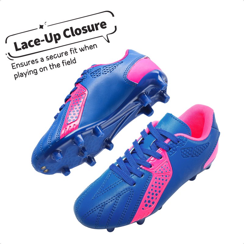 Dream Pairs Kids Cleats Soccer Shoes Royal Blue Fuchsia - 10 Toddler