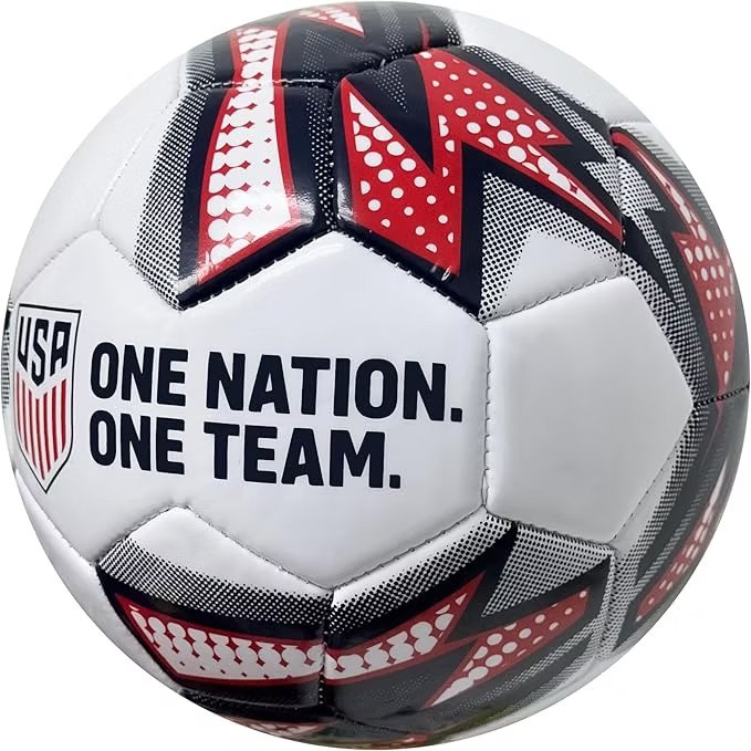 Icon Sports U.S. One Nation One Team Soccer Ball Size 4 - White Red Navy, Variation 4, White
