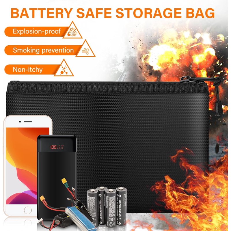 Fireproof Document Bag Waterproof Safe for Important Files Cash Jewelry - Small, Portable