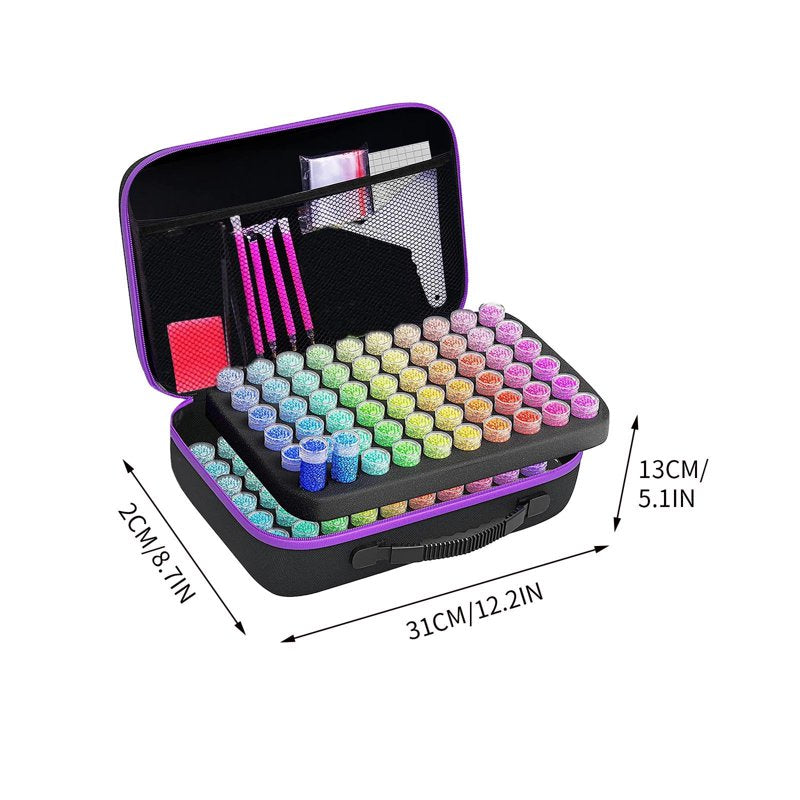 Diamond Art Storage Box with 120 Slots Portable Bead Organizer for Crafts