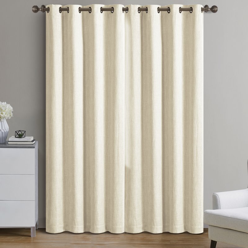 Blackout Curtain Panel 2 Pack - Textured Grommet Window Drapes for Living & Bedroom