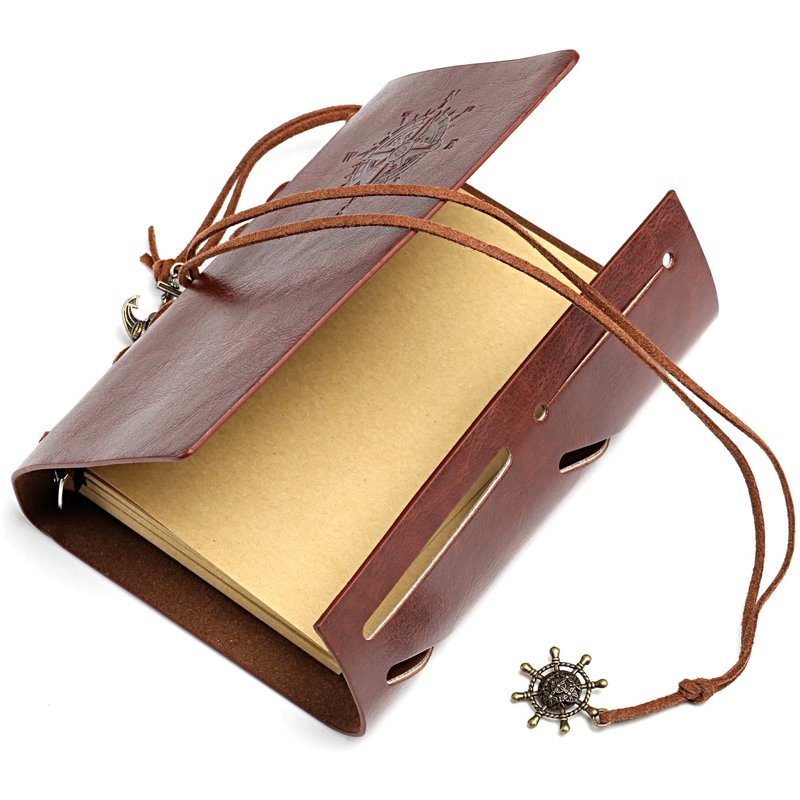 Vintage PU Leather Travel Notebook - Refillable Pocket Journal for Men & Women