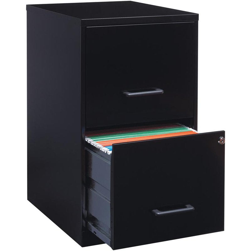 2-Drawer Steel File Cabinet with Lock - 18 Inch Depth for Office Storage