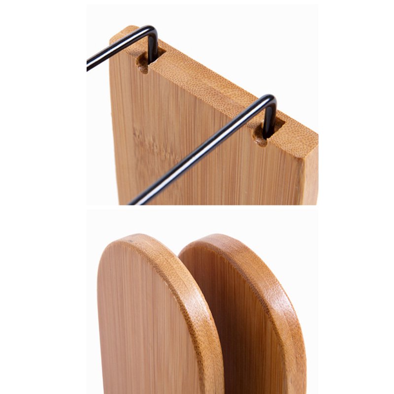 Natural Bamboo Bookend Set - Heavy Duty Anti Slip Office Shelf Holders