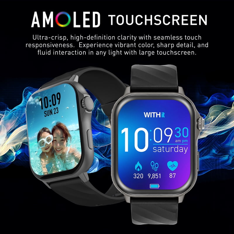 Smartwatch with AMOLED Touchscreen Display Heart Rate & Fitness Tracking