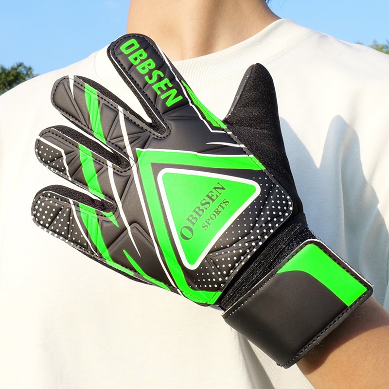 Obbsen Neo Green Kids Soccer Goalie Gloves - Youth Goalkeeper Gloves with Grips Palms