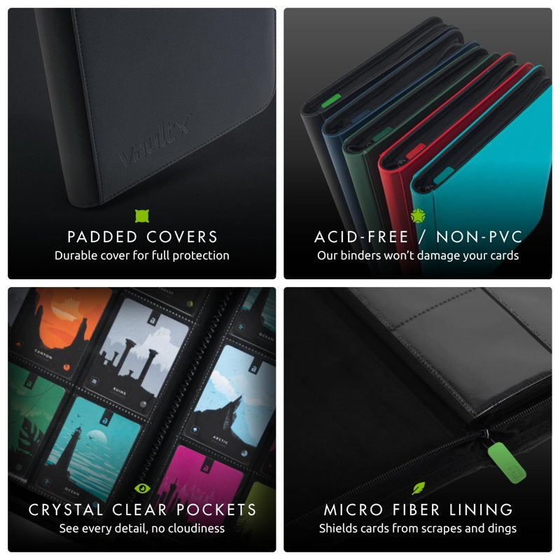 12-Pocket Trading Card Zip Binder - Holds 480 Cards, Premium Exo-Tec Material