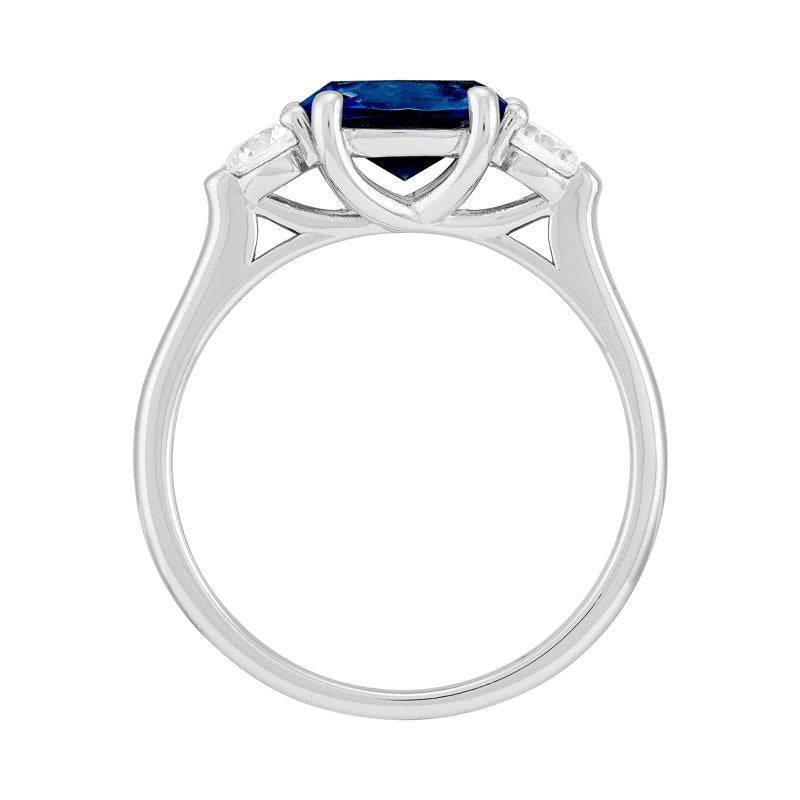 Sterling Silver Blue Sapphire & Cubic Zirconia Ring - Elegant Jewelry Gift