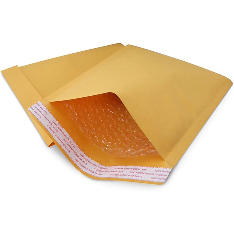 Lightweight Kraft Paper Bubble Mailers 4x8 Gold 500 Pack Self-Seal Shipping Envelopes