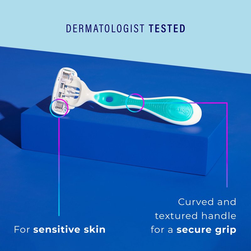 Women's Disposable Razor with 5 Blades & Hydrating Serum - Sensitive Skin