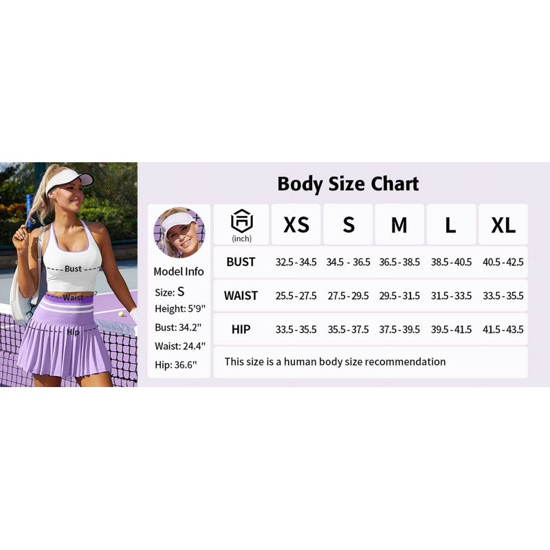Women’s Two-Piece Tennis Dress Set High Waist Pleated Skirt with Shorts