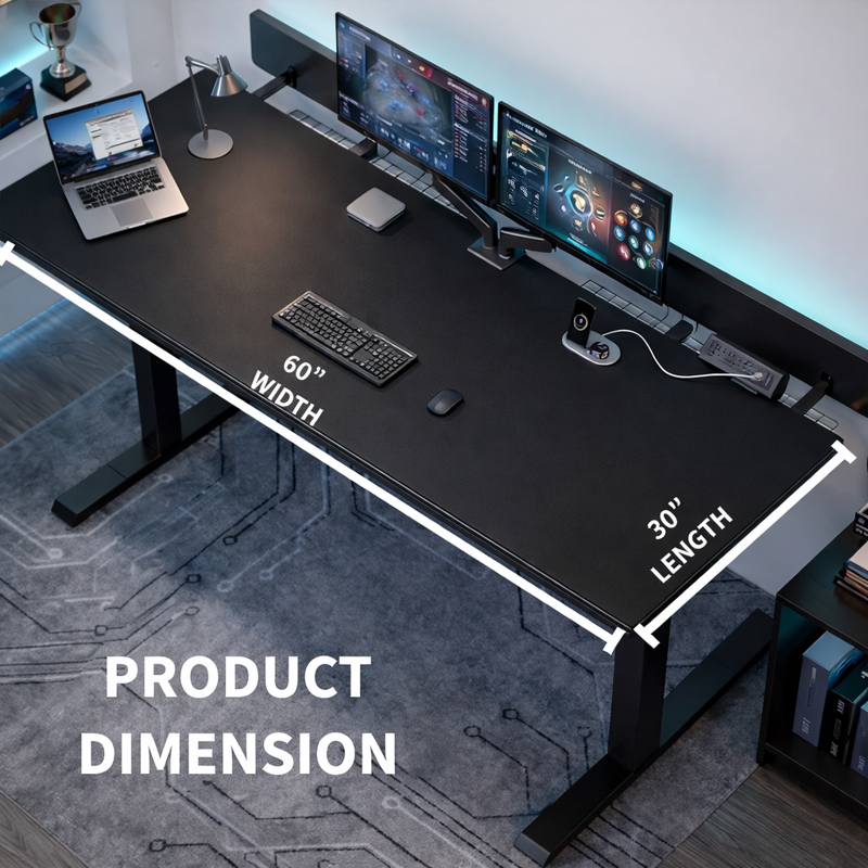 Electric Standing Desk 60x30 Inch Adjustable Sit-Stand Workspace with Cable Management