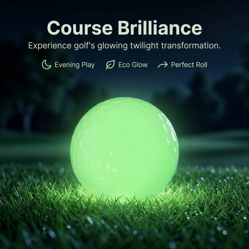 Glow in the Dark Golf Balls - 6 Pack Fluorescent Light Up Golf Balls for Night Play