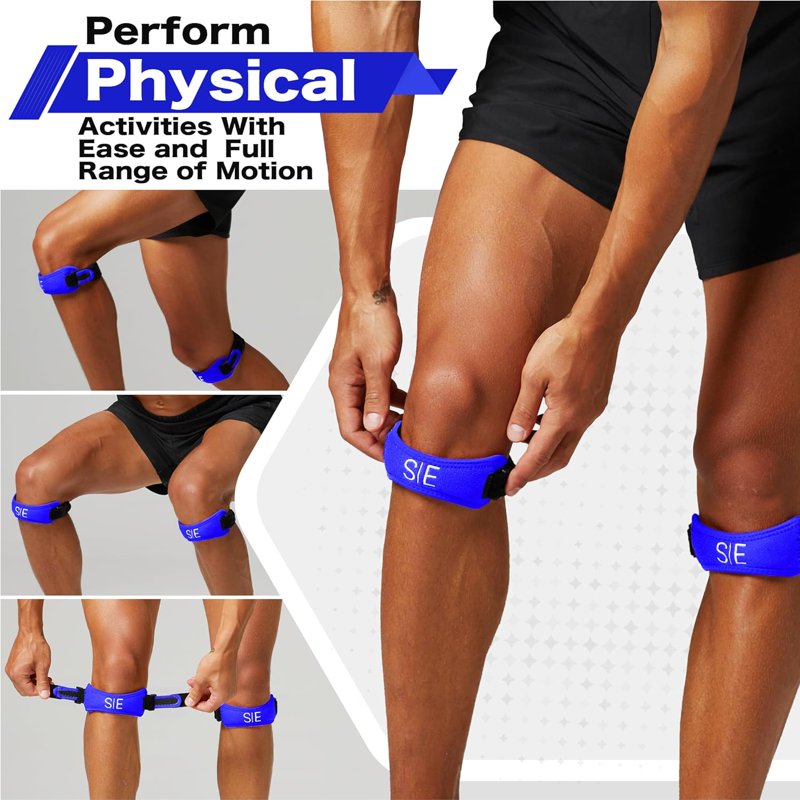 Adjustable Knee Support Strap with Compression Pad for Pain Relief & Stability