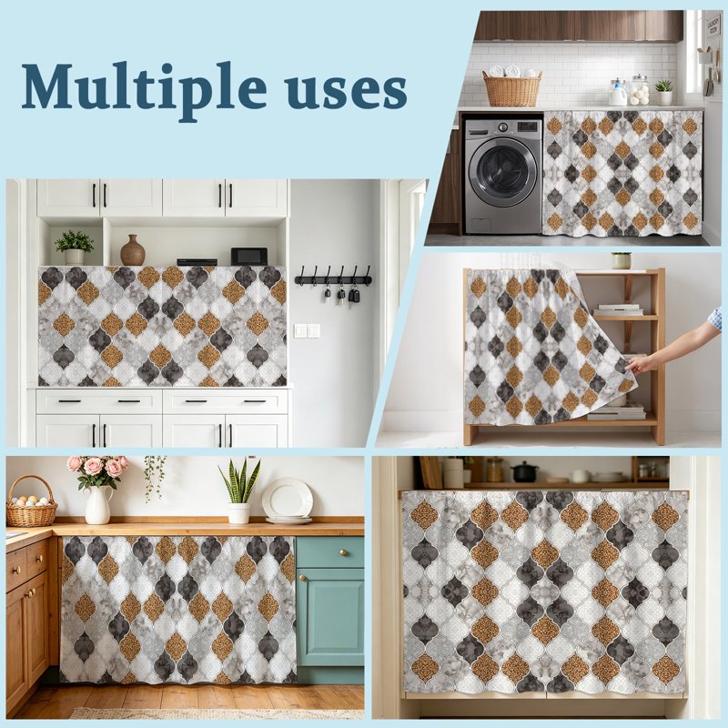 Waterproof Kitchen Cabinet Curtain Under Sink Dust-Proof Dust Cover 28 x 51 inches