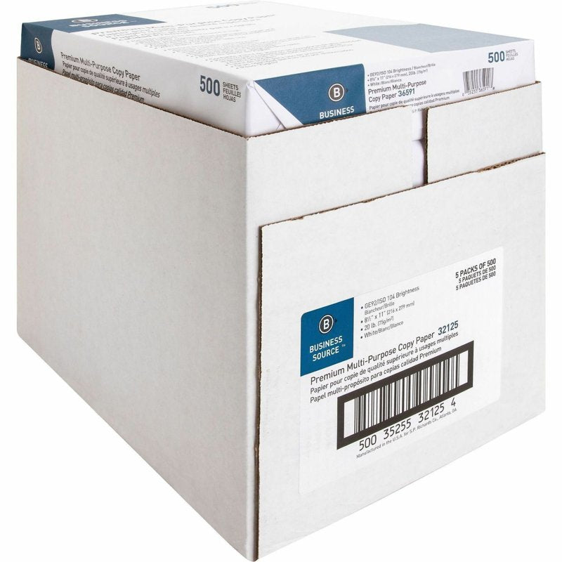 Multipurpose Printer & Copier Paper 20lb 92 Bright White 8.5x11 Inch Ream — High Quality Office Paper