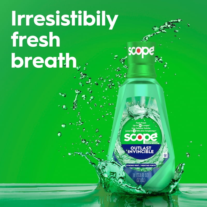 Crest Scope Outlast Long-Lasting Mint Mouthwash - 4 Pack, 500mL Each