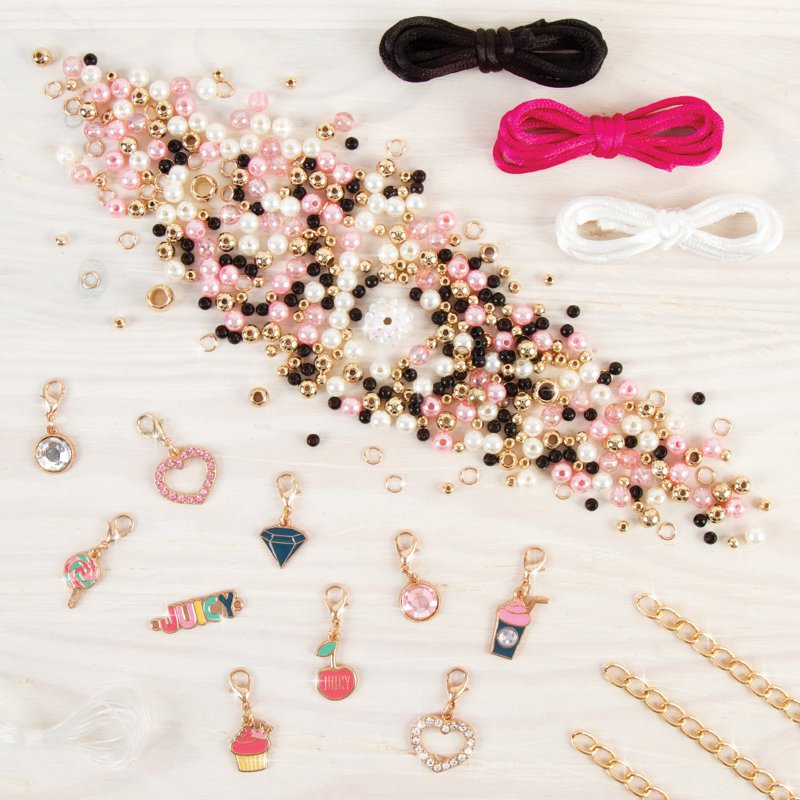 DIY Jewelry Kit for Girls - Create 8 Pink & Precious Charm Bracelets