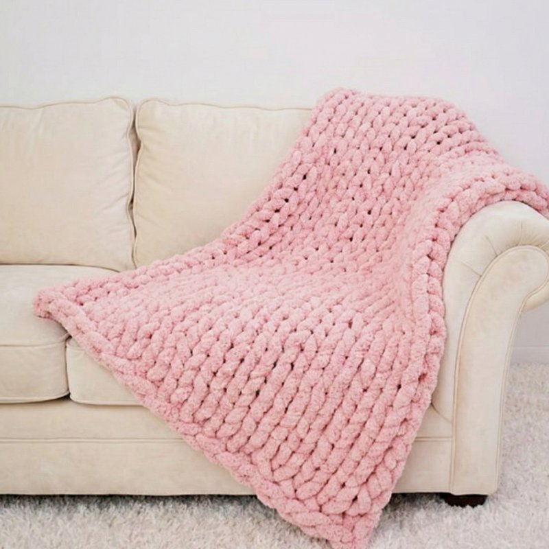 Chunky Chenille Yarn for Hand Knitting - Soft Thick Polyester for Blankets, Pillows & Pet Beds