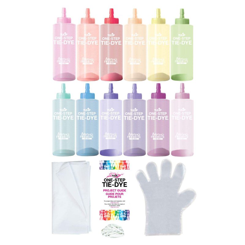Pastel Tie-Dye Kit with 12 Colors for Cotton & Silk Fabric Crafts