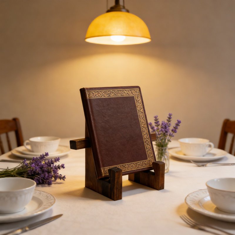 Wooden Plate Display Stand - Rustic Wood Photo & Plate Holder, 8.8 Inch