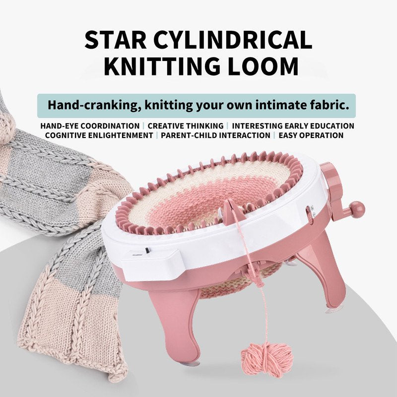 Kids Knitting Machine with Row Counter - Plastic Crochet Loom for Beginners