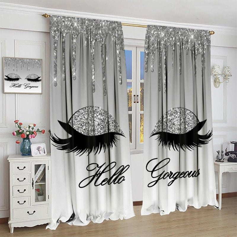 Blackout Curtains for Bedroom & Living Room - Modern Art Print 2 Panels