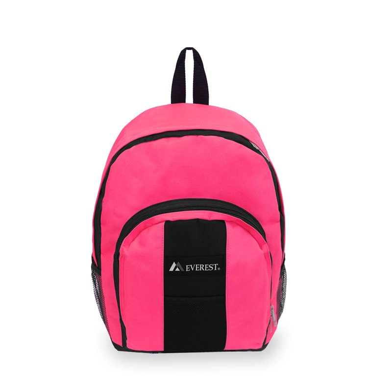 Unisex 17-Inch Color Block Backpack with Multiple Pockets - All Colors