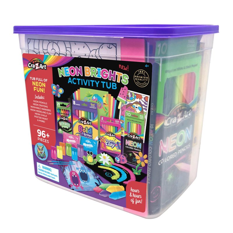 Neon Art & Craft Kit with 96+ Pieces for Kids 4+ - Creative Drawing & Coloring Set