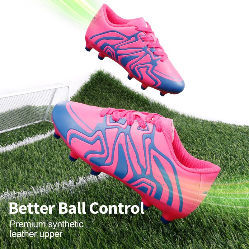Burudani Kids Soccer Cleats Shoes - 12 Little Kid, Fuchsia/Pink/Royal/Blue