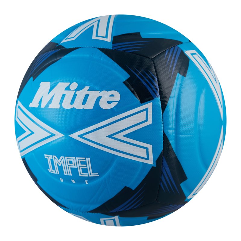 Mitre Impel One Training Soccer Ball 4, Fluo Blue – 6-Panel, Soft-Touch Foam