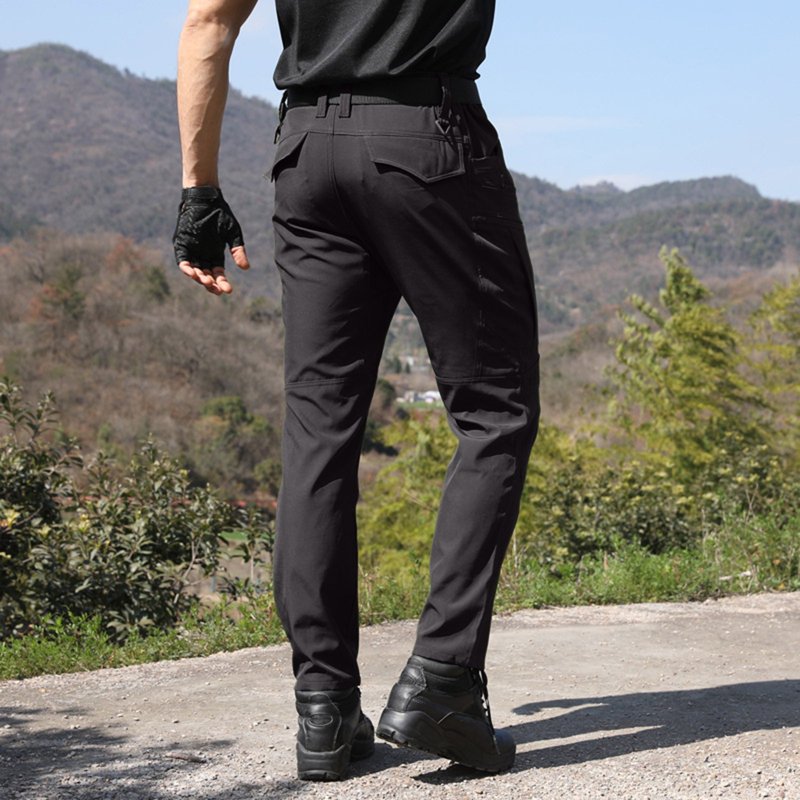 Men's Fleece Lined Tactical Cargo Pants - Waterproof Insulated Work Pants