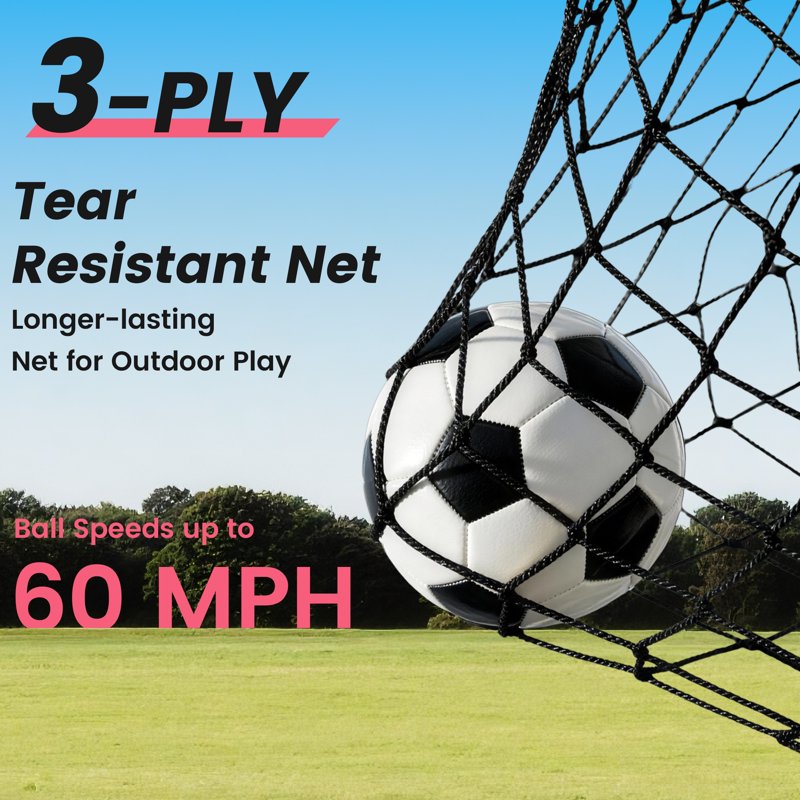 Pop-Up Soccer Goal Set (2 Pack) 4'x3' Backyard Training Net with Ball & Accessories