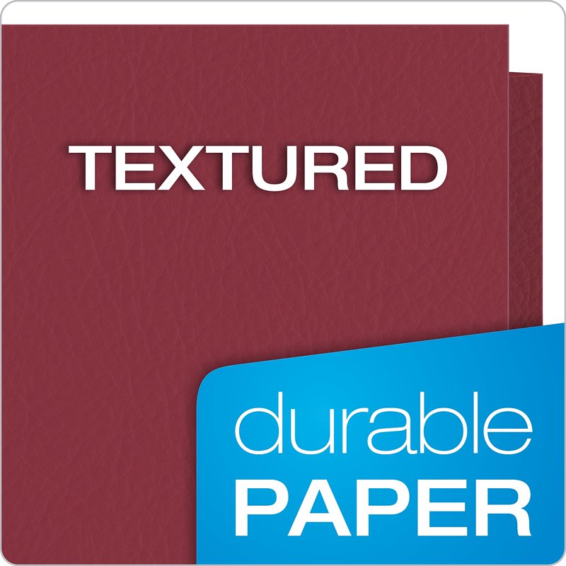 Twin-Pocket Folder with Embossed Leather Grain Paper - 25 Pack, 11 x 8.5, Burgundy