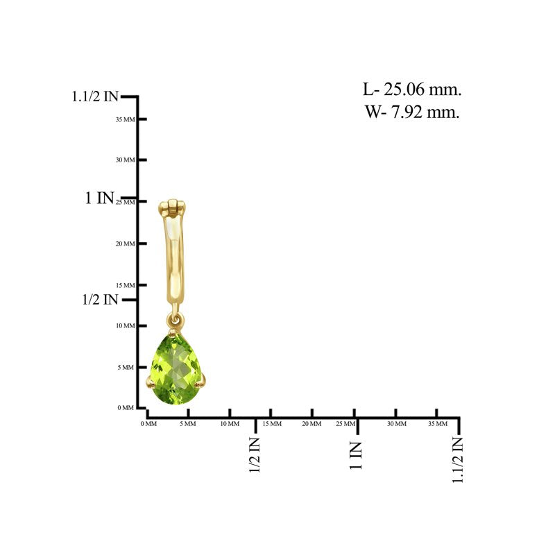 Peridot Drop Earrings 1.50 CTW in 14K Gold Plated Silver - Hypoallergenic Women’s Jewelry