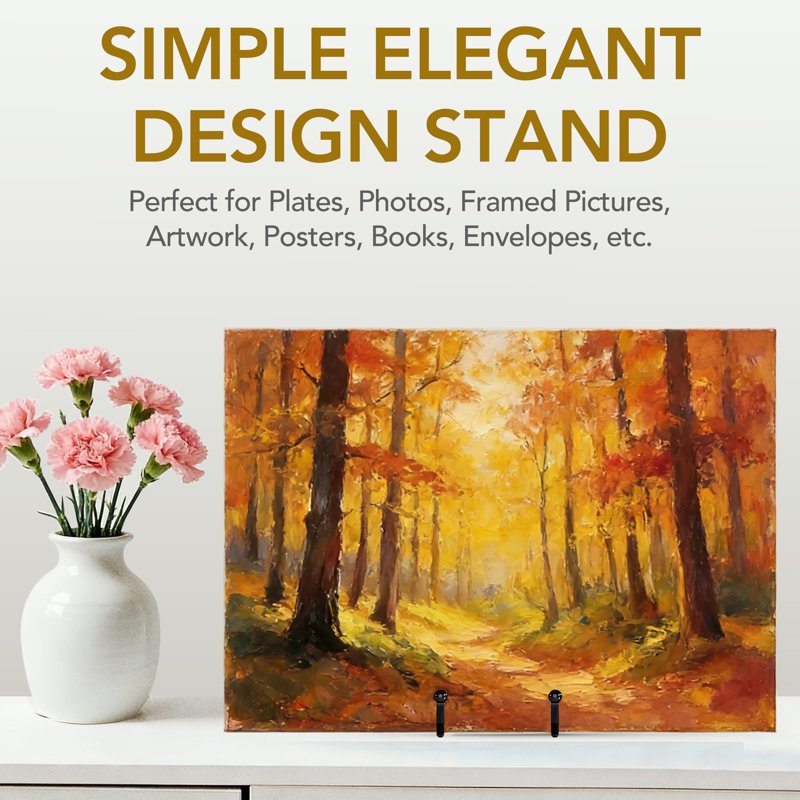 6-Inch Metal Display Stands 4-Pack for Picture Frames, Plates & Art