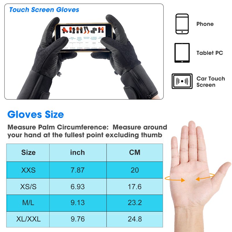 Rechargeable Heated Gloves for Ski Cycling Hunting Men Women - Thermal Waterproof