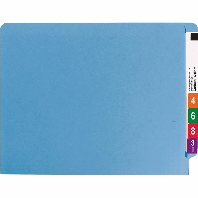 Reinforced End Tab File Folder Blue Letter Size 50 Pack - Fasteners & Organization