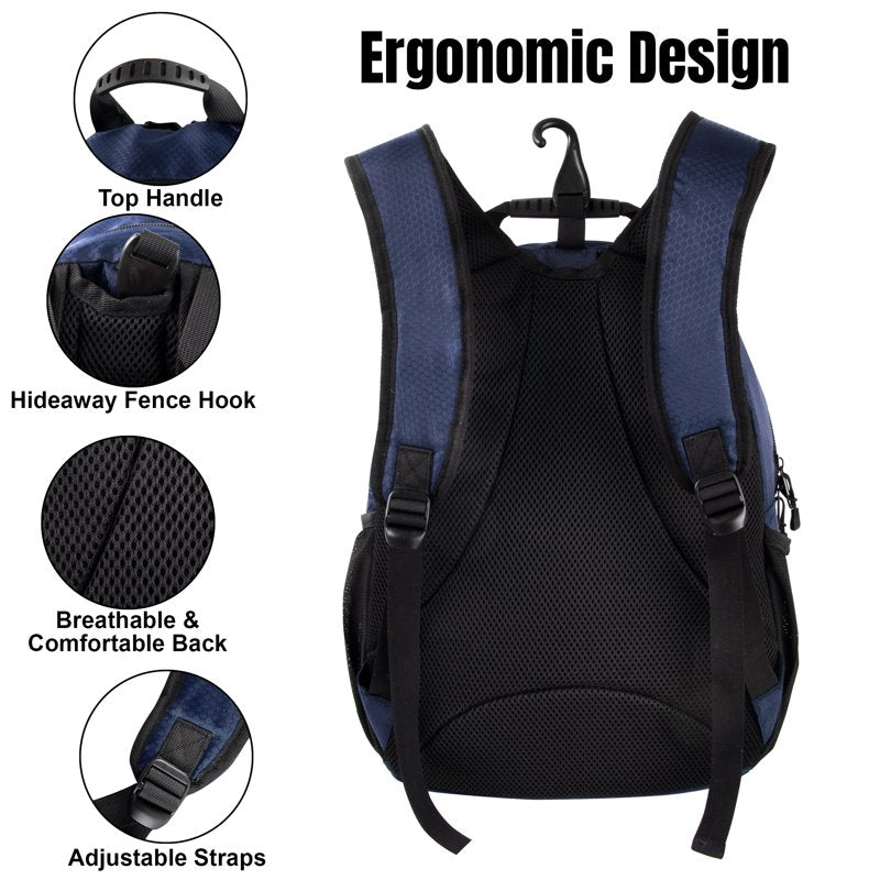 Multi-Sport Backpack with Shoe Compartment & Ball Pocket – 17-Inch Sports Bag for Soccer, Football, Baseball, Basketball & Softball