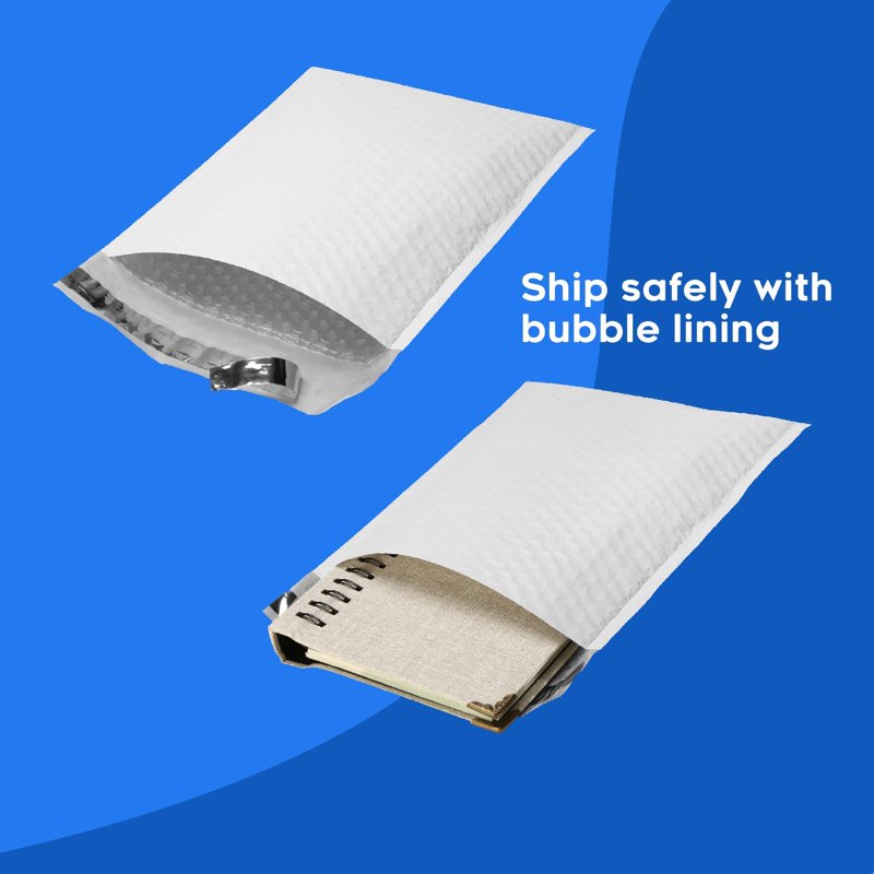 Poly Bubble Mailers Self-Sealing Envelopes for Shipping - 6x10 Inches