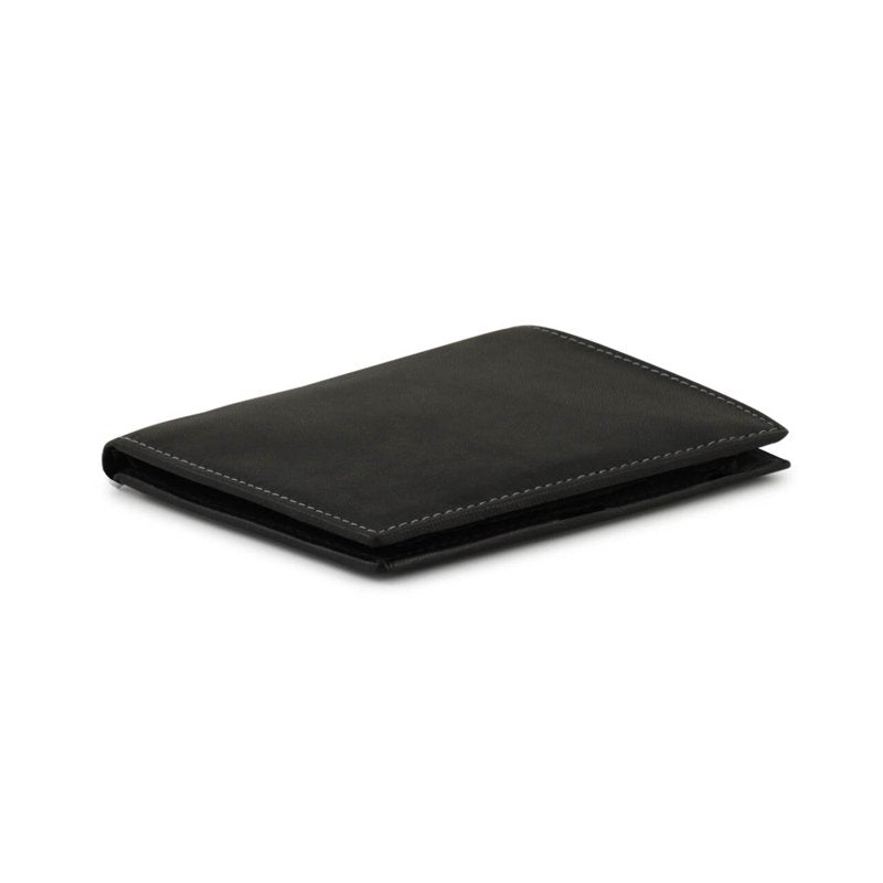 Men's Leather Credit Card Wallet with Cash Section - Black or Brown