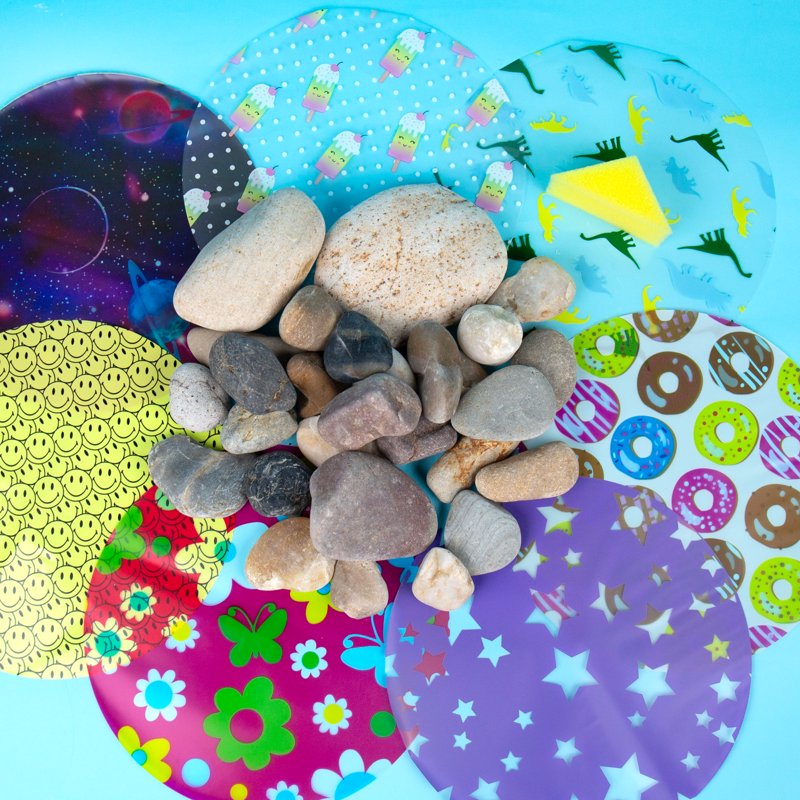 DIY Hydro Dip Rocks Craft Kit with Transfer Sheets and Stones - Mess-Free Art Set for Kids and Teens