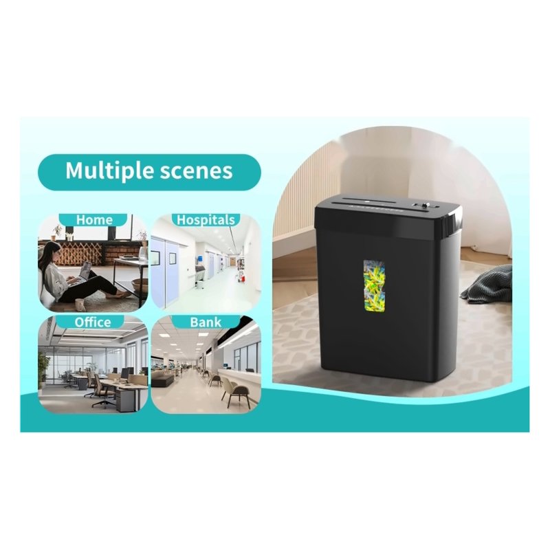 10-Sheet Cross Cut Paper Shredder with CD Credit Card Security Auto Jam Proof Basket