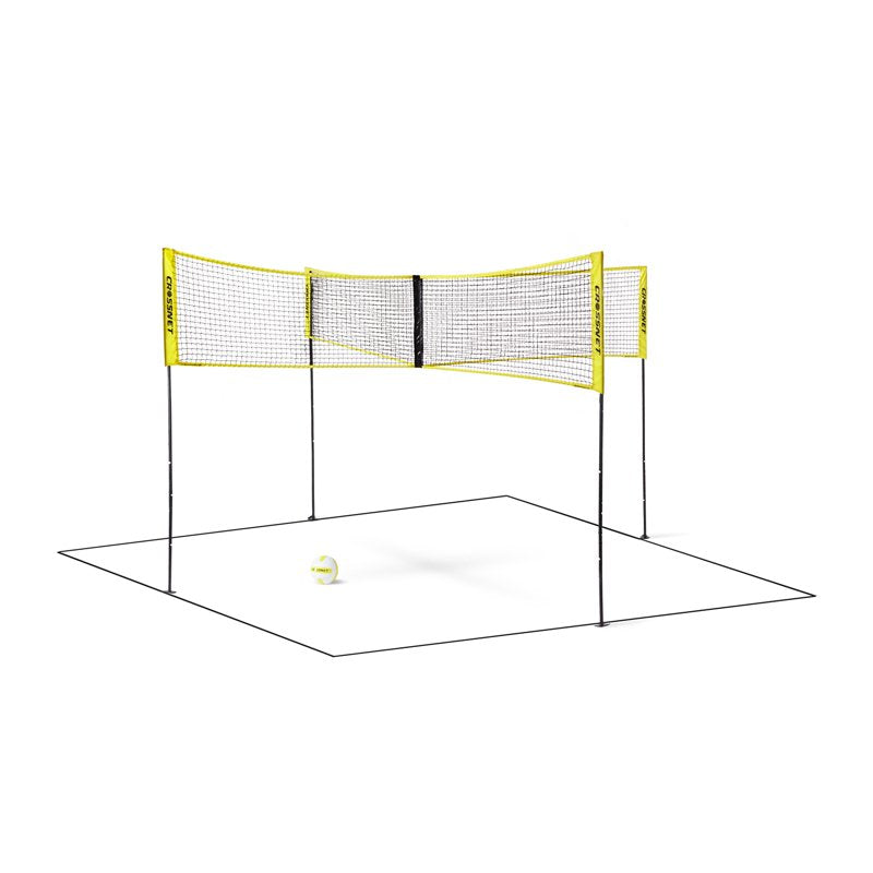 Portable Volleyball & Four Square Game Set with Carrying Backpack
