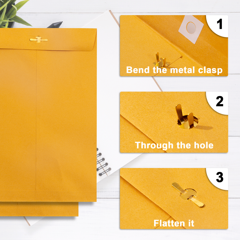 6x9 Clasp Envelopes Pack of 100 - Heavy Kraft Manilla Mailing Envelopes